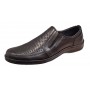Pantofi casual barbati din piele naturala - Model negru perforat GKR125N
